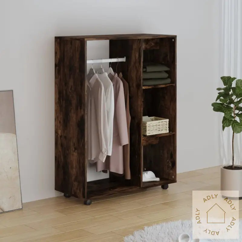 Garderobe Røkt Eik 80X40X110 Cm Konstruert Tre