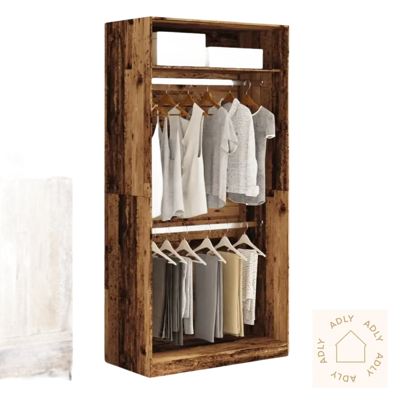 Rustikk tremøbel med høy kvalitet og kompakt design til garderobe, passer i hjemmet