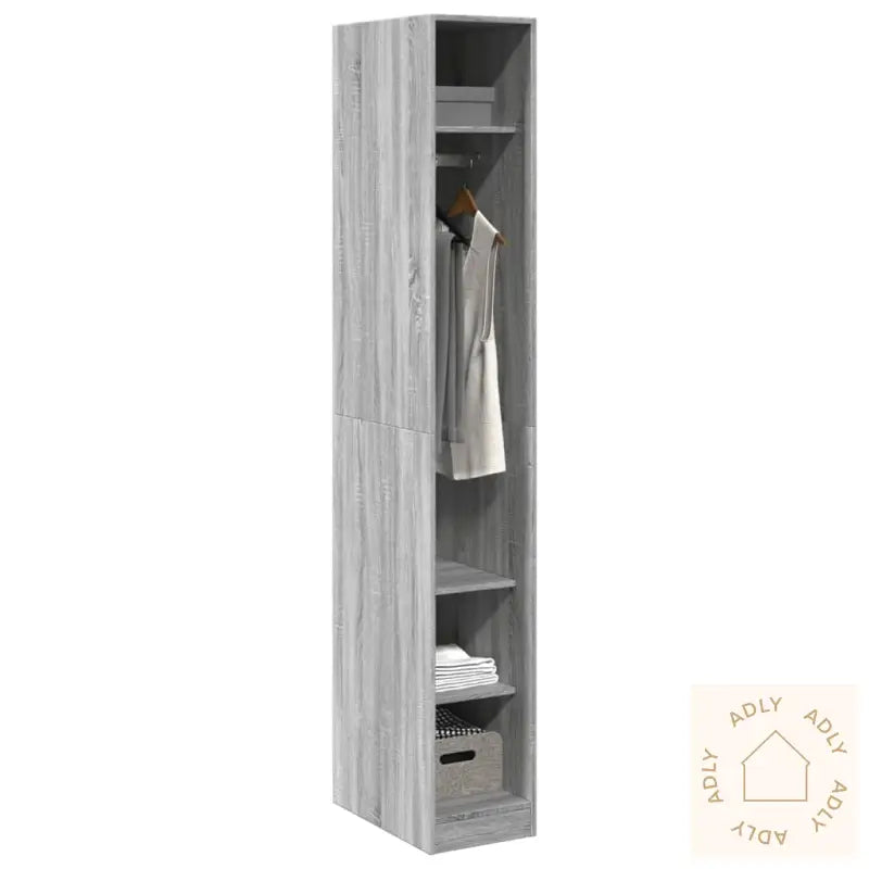 Garderobe Grå Sonoma 30X50X200 Cm Konstruert Tre
