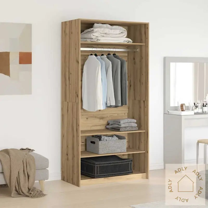 Garderobe Artisan Eik 100X50X200 Cm Konstruert Tre