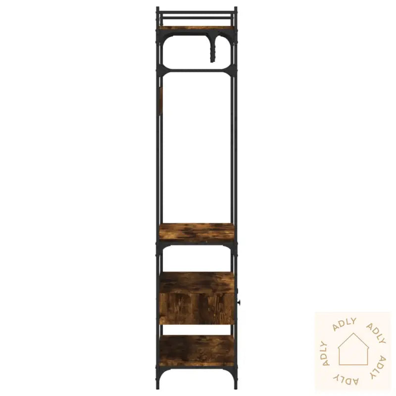 Garderobe Med Skuffer Røkt Eik 89X39X184,5 Cm Konstruert Tre