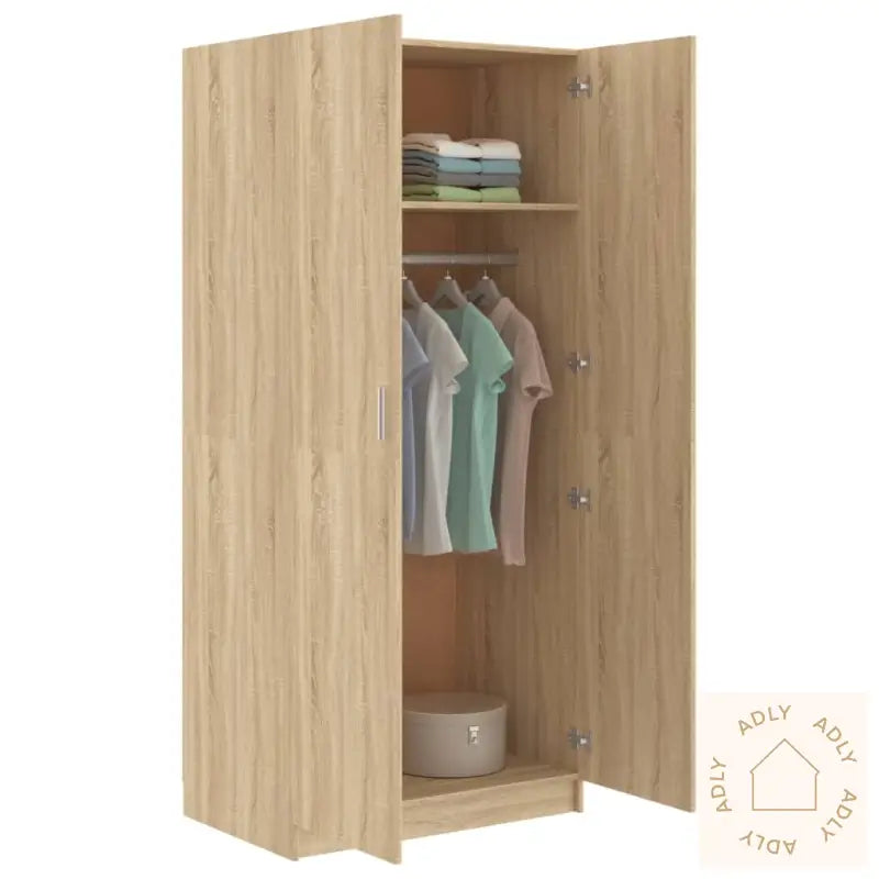 Garderobe Sonoma Eik 80X52X180 Cm Konstruert Tre