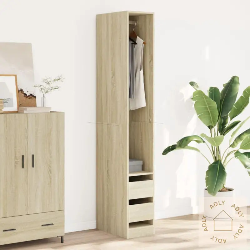 Garderobe Sonoma Eik 30X50X200 Cm Konstruert Tre