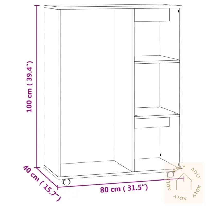 Garderobe Sonoma Eik 80X40X110 Cm Konstruert Tre