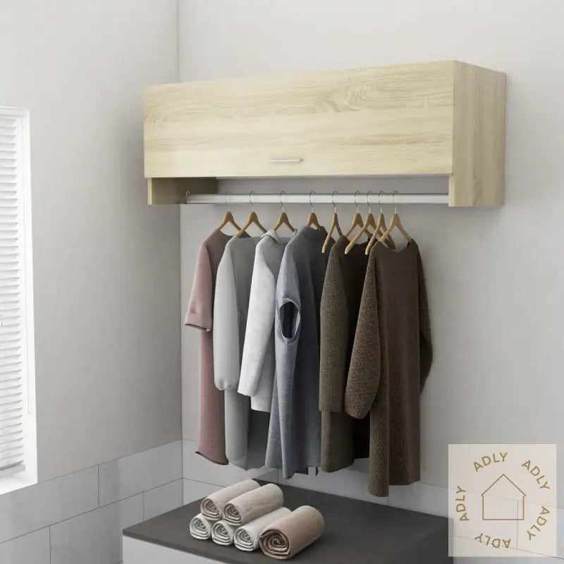Garderobe Sonoma Eik 100X32,5X35 Cm Konstruert Tre
