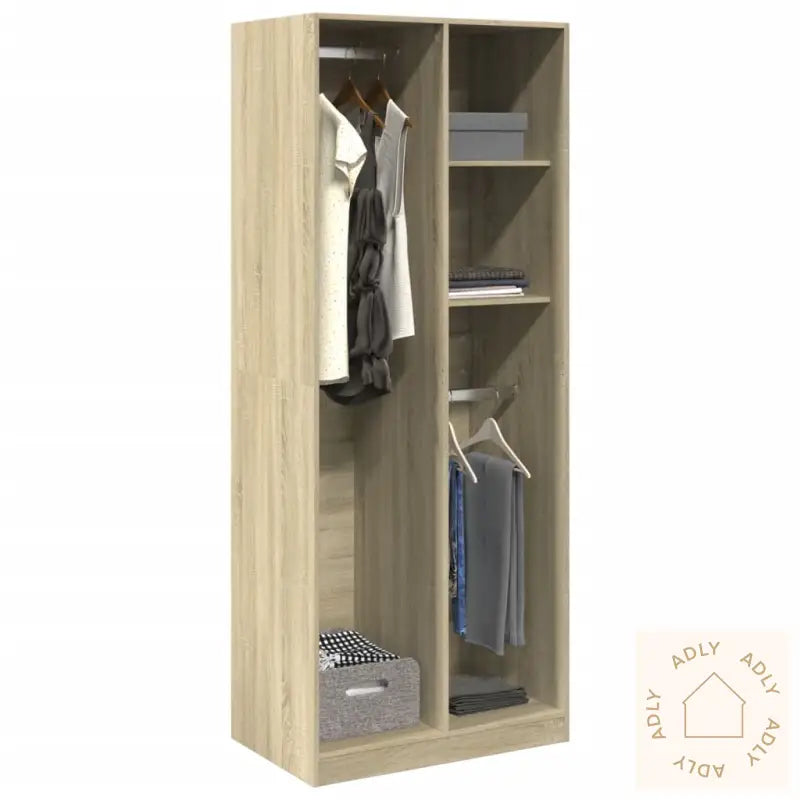 Garderobe Sonoma Eik 80X50X200 Cm Konstruert Tre