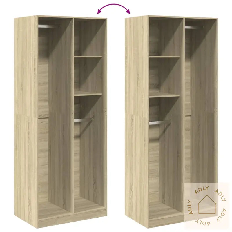 Garderobe Sonoma Eik 80X50X200 Cm Konstruert Tre