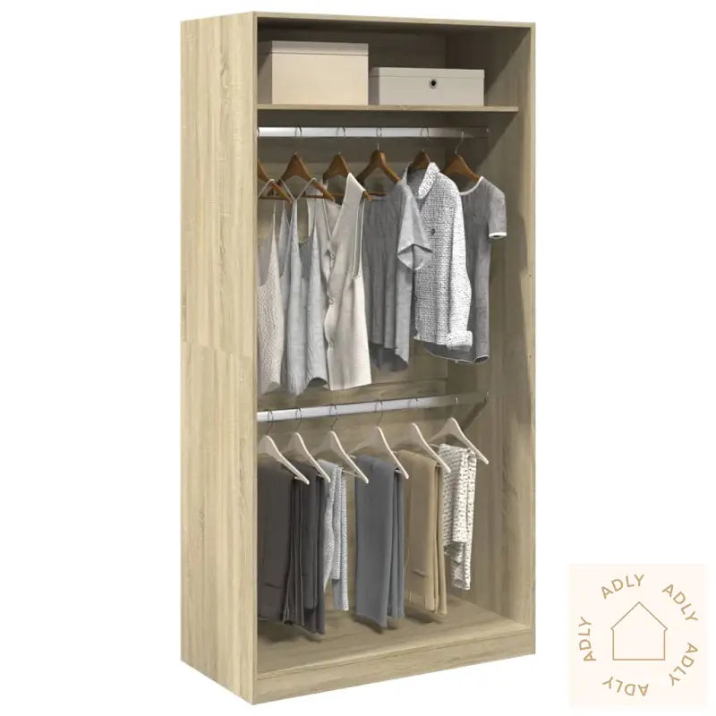 Garderobe Sonoma Eik 100X50X200 Cm Sponplate