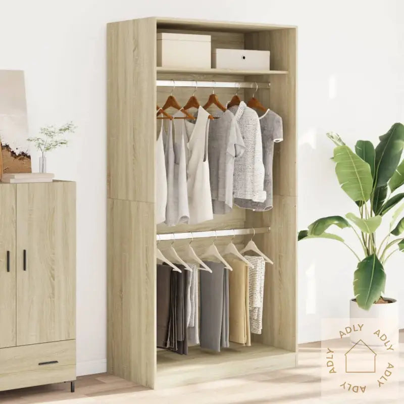 Garderobe Sonoma Eik 100X50X200 Cm Sponplate