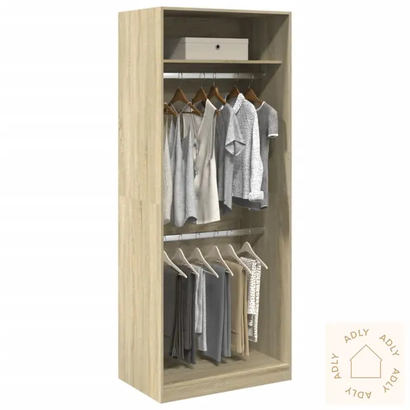 Garderobe Sonoma Eik 80X50X200 Cm Konstruert Tre