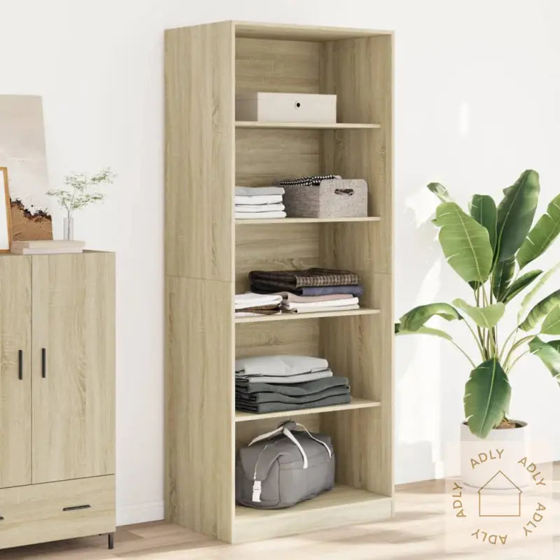 Garderobe Sonoma Eik 80X50X200 Cm Konstruert Tre