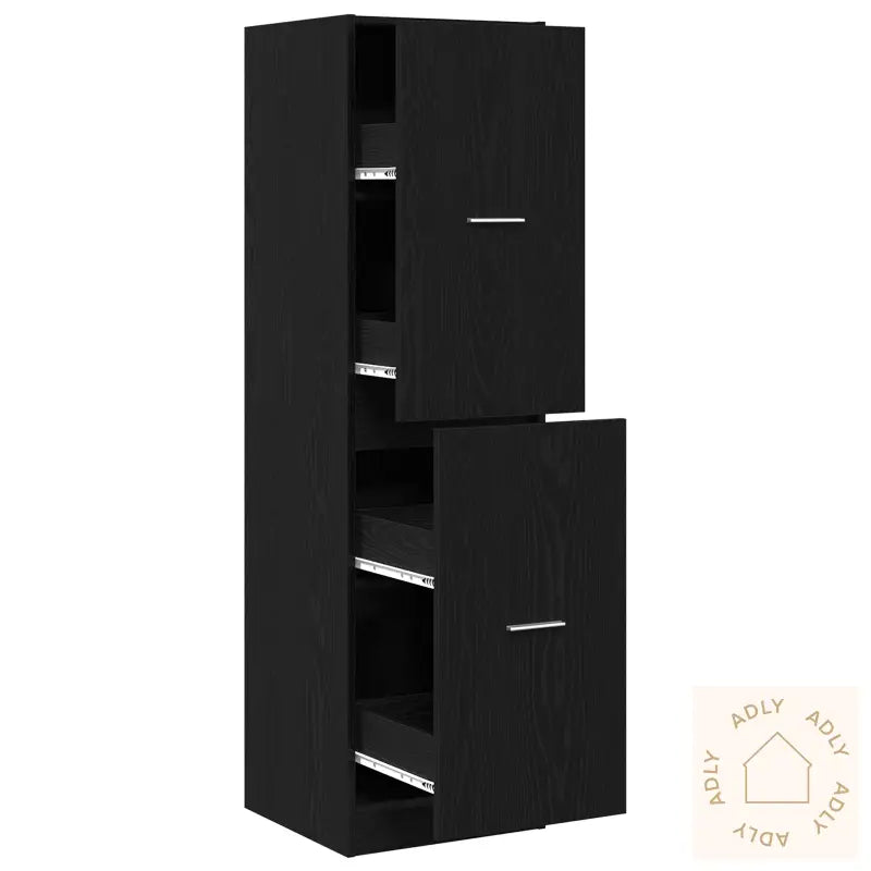 Apotekskap Svart Eik 40X41X144.5 Cm Konstruert Tre