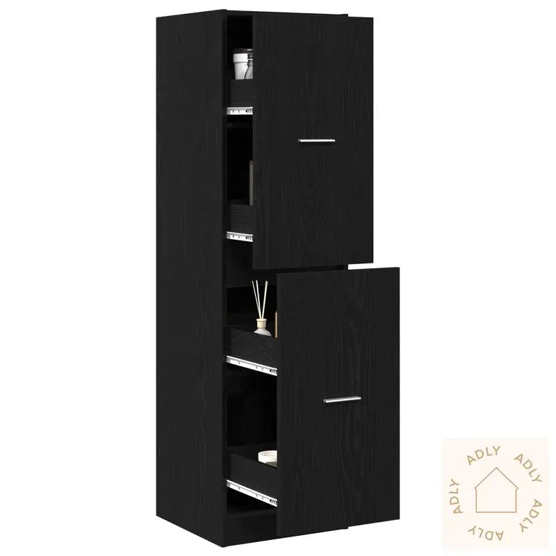 Apotekskap Svart Eik 40X41X144.5 Cm Konstruert Tre