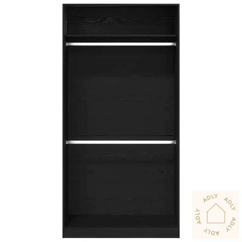 Svart Eik Garderobe - 100X50X200 Cm