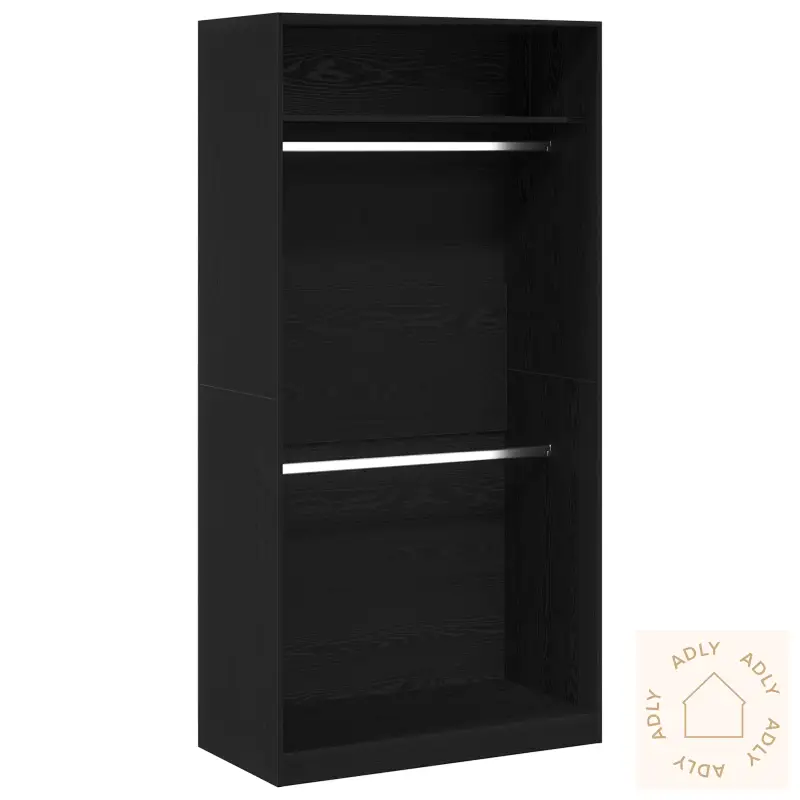 Svart Eik Garderobe - 100X50X200 Cm
