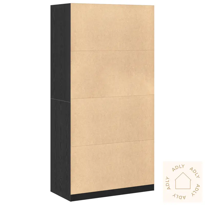 Svart Eik Garderobe - 100X50X200 Cm