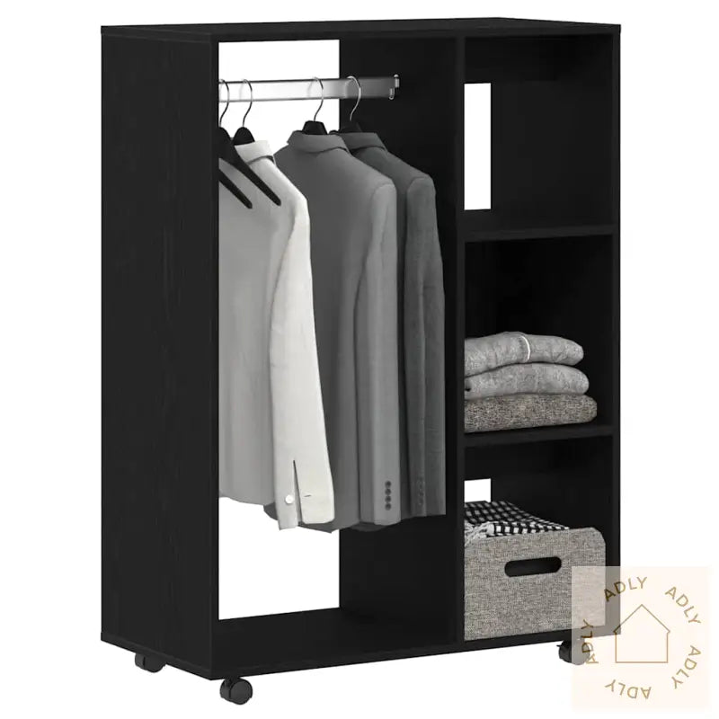 Garderobe Svart Eik 80X40X110 Cm Konstruert Tre
