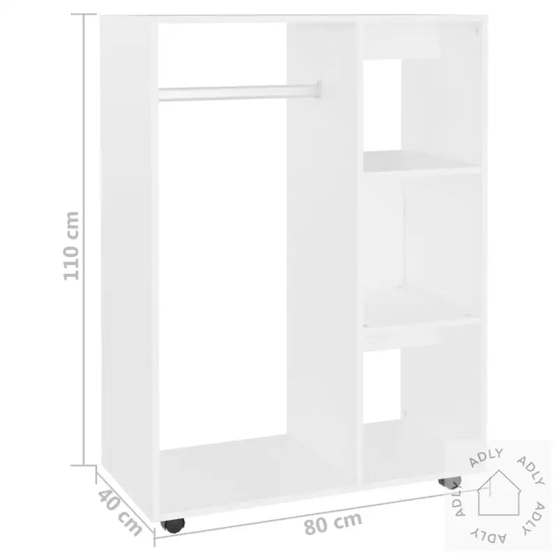 Garderobe Hvit 80X40X110 Cm Konstruert Tre