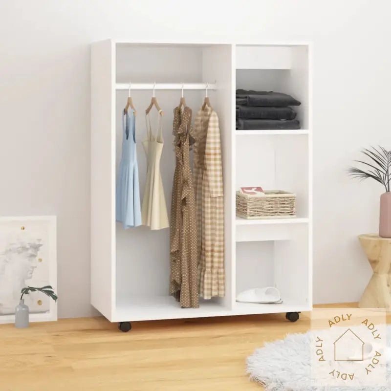 Garderobe Hvit 80X40X110 Cm Konstruert Tre