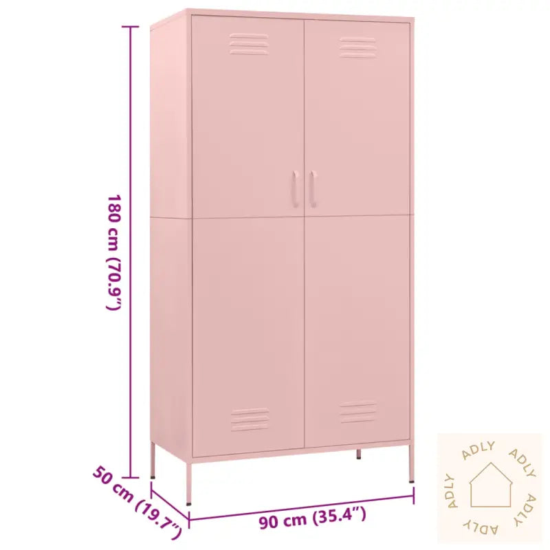 Garderobe Rosa 90X50X180 Cm Stål