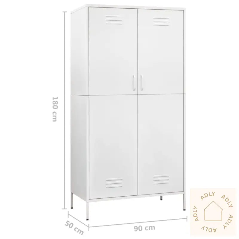 Garderobe Hvit 90X50X180 Cm Stål