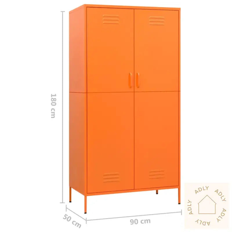 Garderobe Oransje 90X50X180 Cm Stål