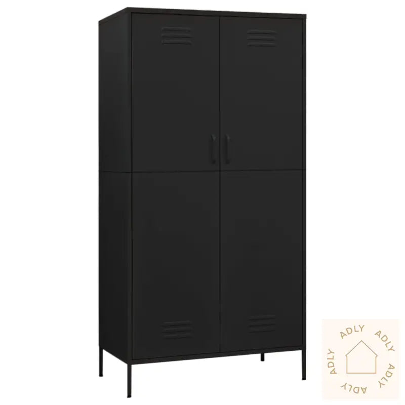 Garderobe Svart 90X50X180 Cm Stål