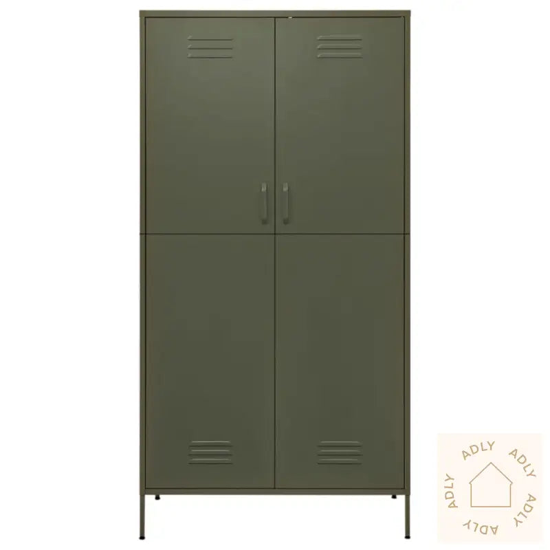 Garderobe Olivengrønn 90X50X180 Cm Stål