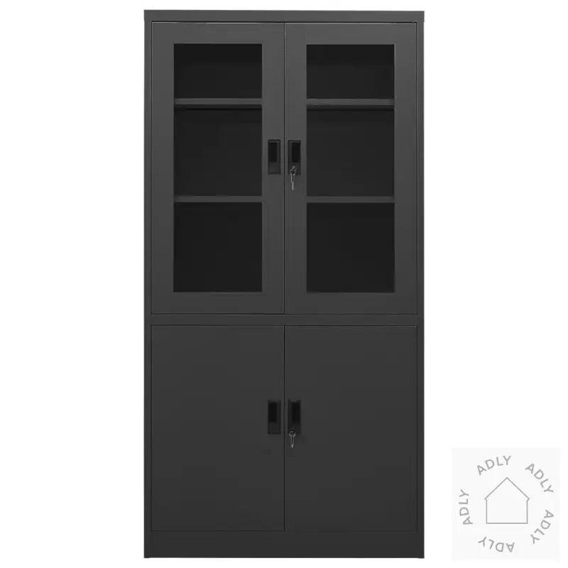 Kontorskap Antrasitt 90X40X180 Cm Stål