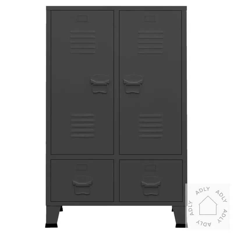 Garderobe Industriell Stil Antrasitt 67X35X107 Cm Stål