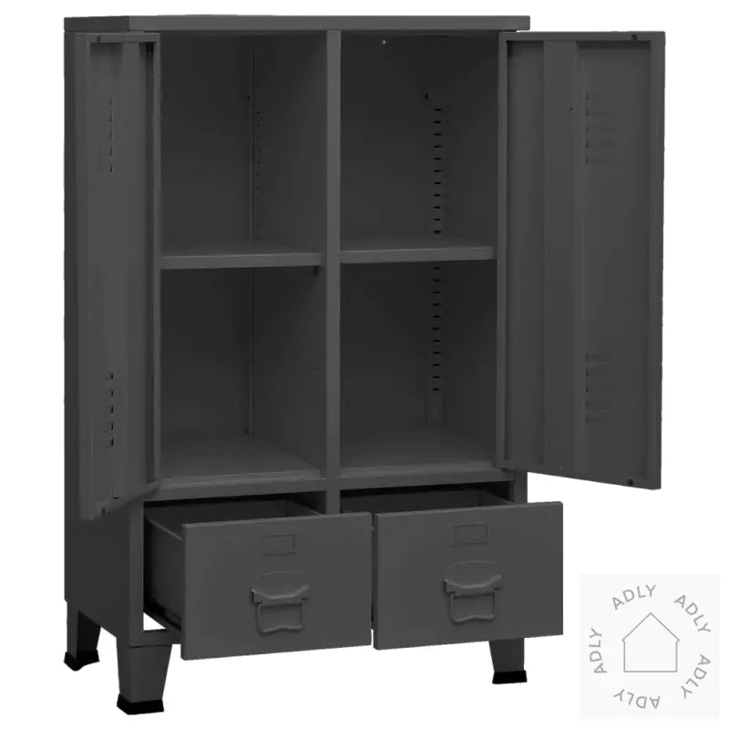 Garderobe Industriell Stil Antrasitt 67X35X107 Cm Stål