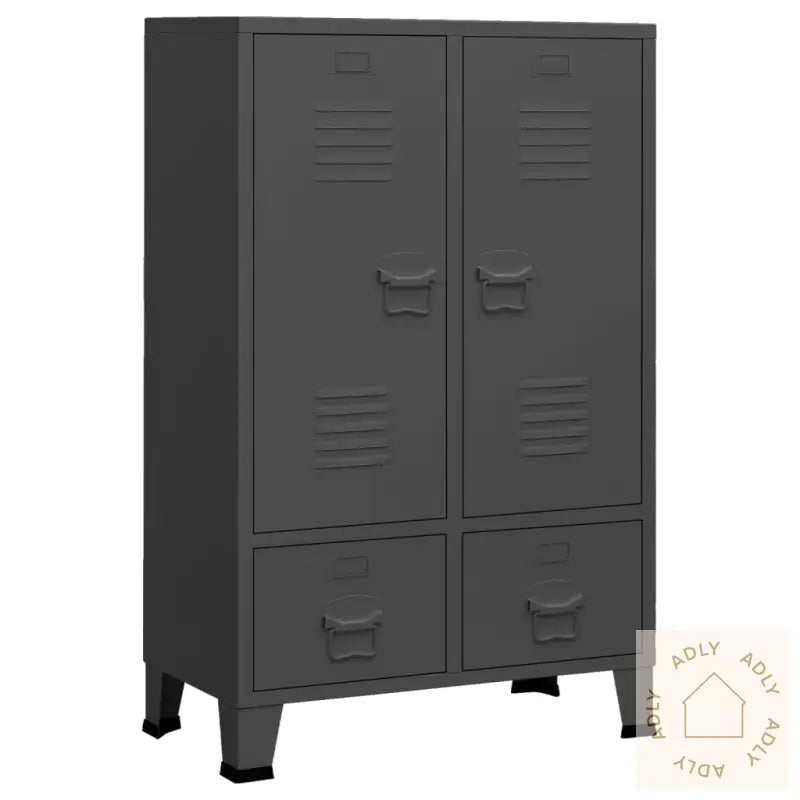 Garderobe Industriell Stil Antrasitt 67X35X107 Cm Stål