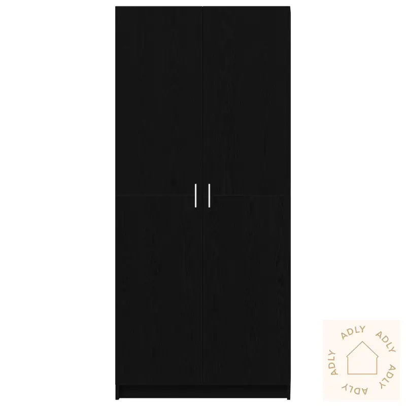 Garderobe Svart Eik 80X51X180 Cm Konstruert Tre