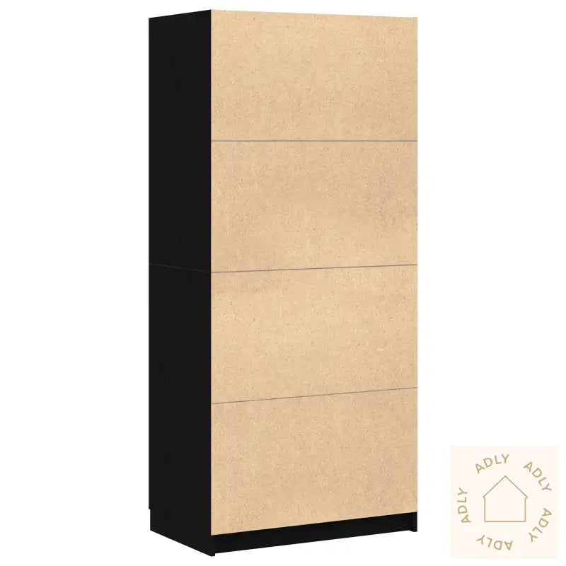 Garderobe Svart Eik 80X51X180 Cm Konstruert Tre