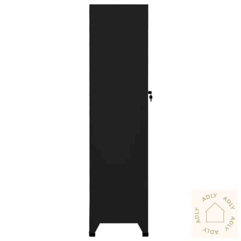 Arkivskap Svart 38X45X180 Cm Stål