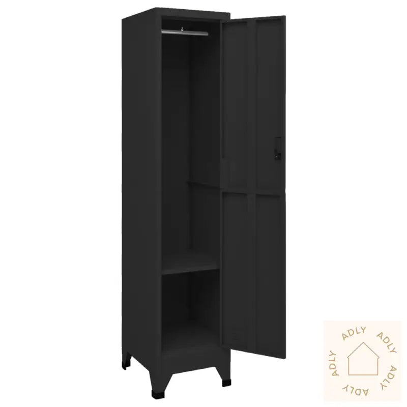 Arkivskap Svart 38X45X180 Cm Stål