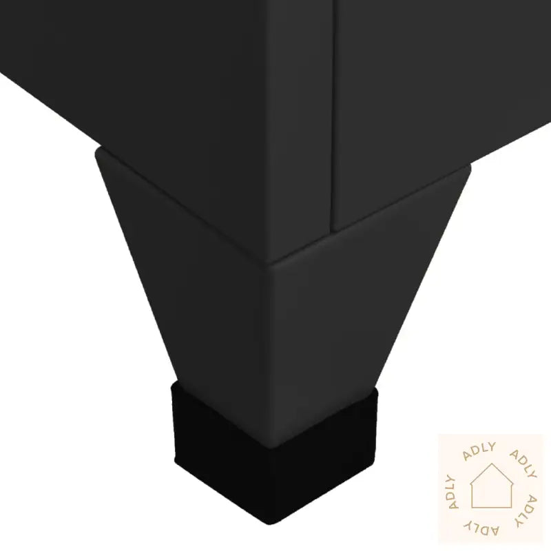 Arkivskap Svart 38X45X180 Cm Stål