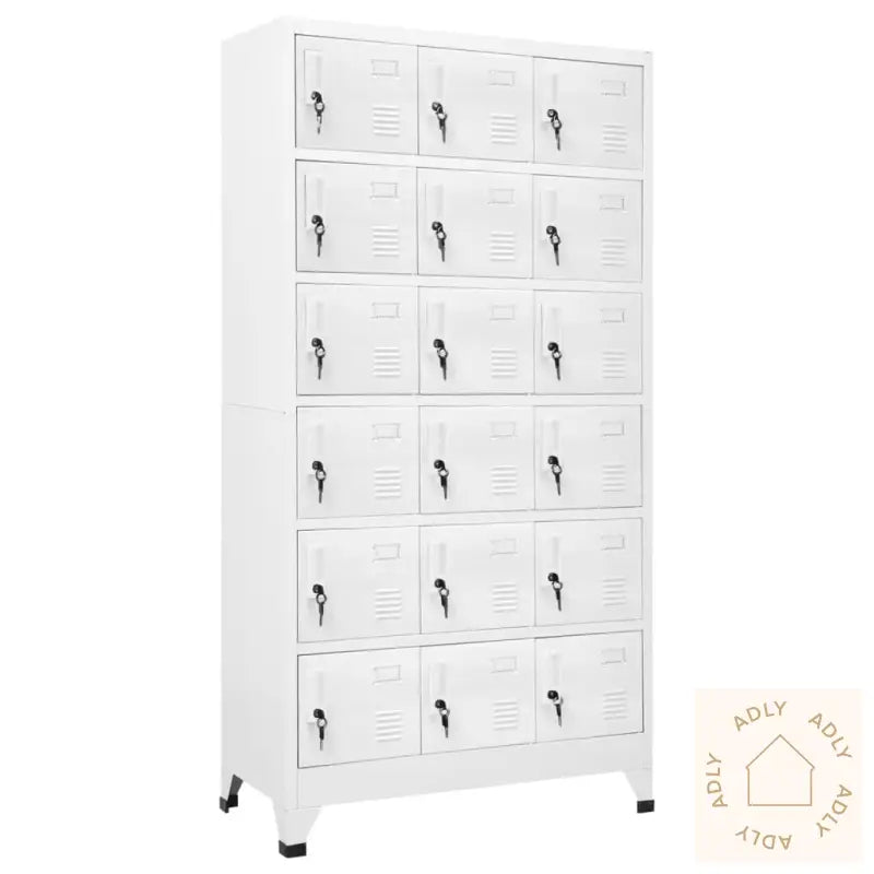 Garderobeskap Med 18 Rom Metall 90X40X180 Cm