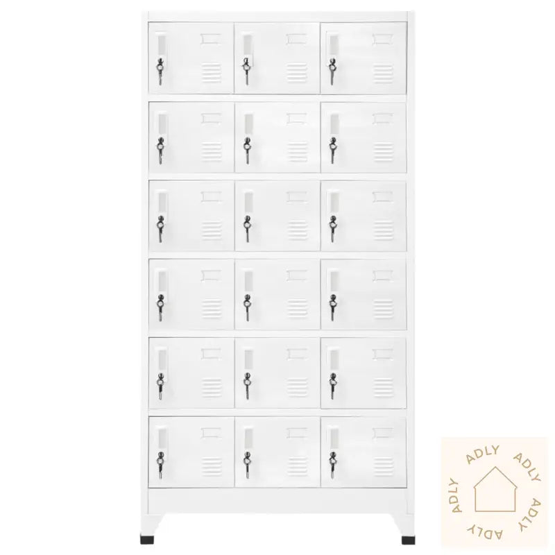 Garderobeskap Med 18 Rom Metall 90X40X180 Cm