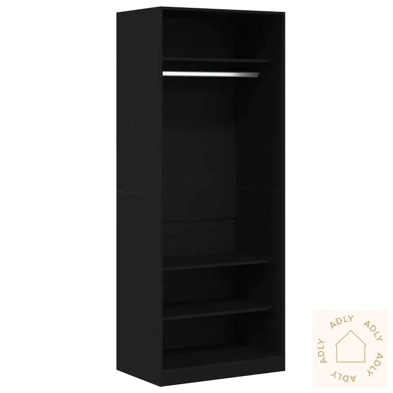 Garderobe Svart Eik Sett Med 2 Svart Eik Konstruert Tre