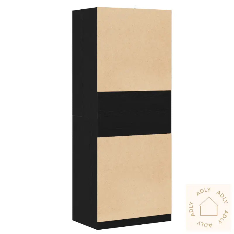 Garderobe Svart Eik Sett Med 2 Svart Eik Konstruert Tre