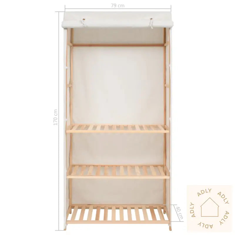 Garderobeskap 3 Etasjer 79X40X170 Cm