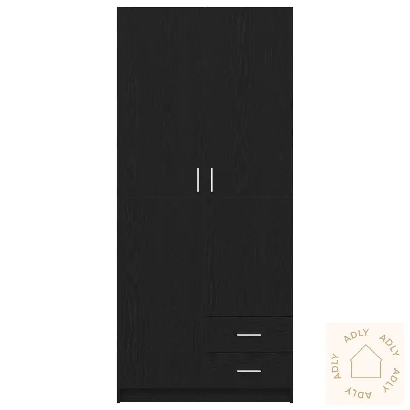 Kleskap Svart Eik 80X52X180 Cm Laget Av Tre