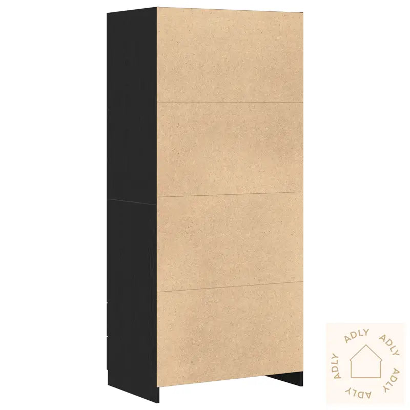 Kleskap Svart Eik 80X52X180 Cm Laget Av Tre