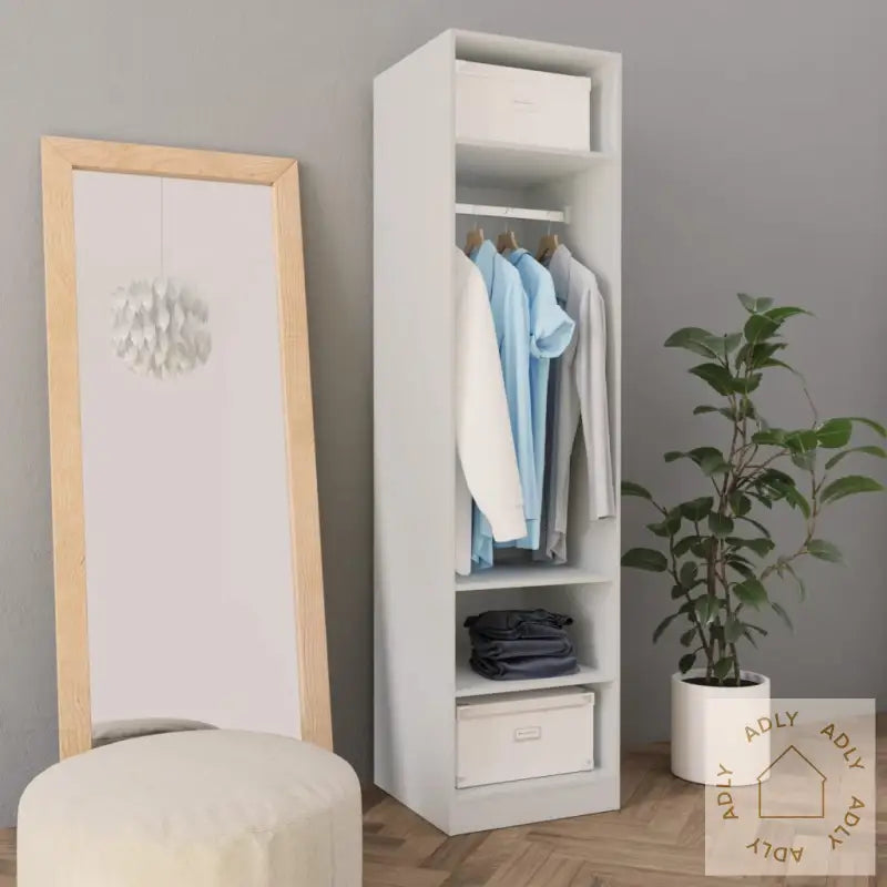 Garderobe Hvit 50X50X200 Cm Konstruert Tre