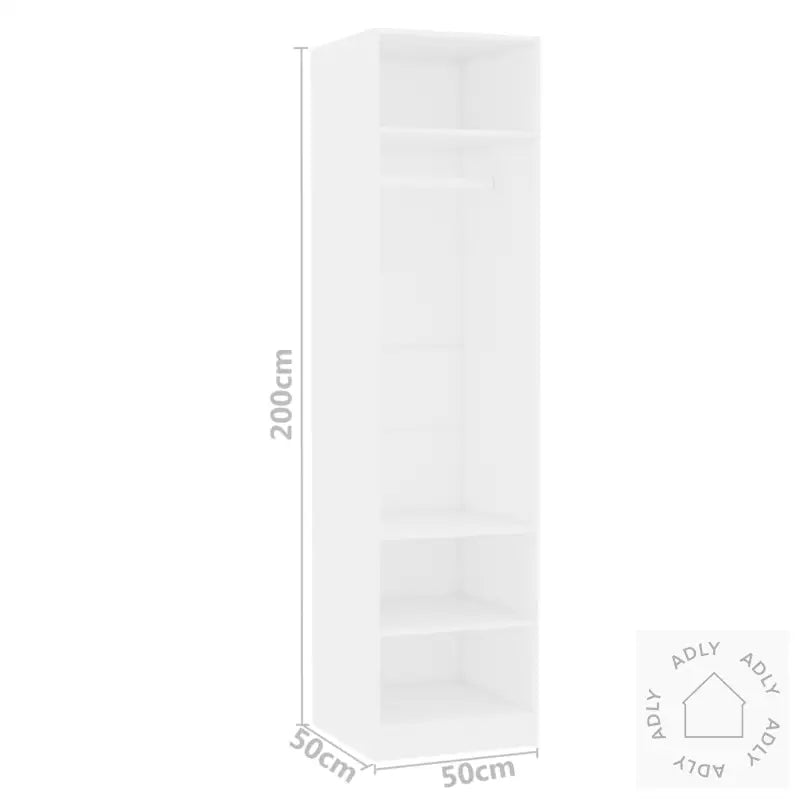 Garderobe Hvit 50X50X200 Cm Konstruert Tre