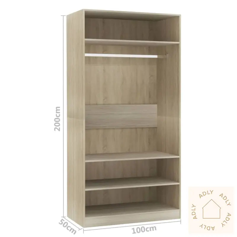 Garderobe Sonoma Eik 100X50X200 Cm Konstruert Tre