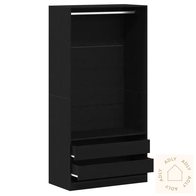 Garderobe I Svart Eik 100X50X200 Cm, Laget Av Tre