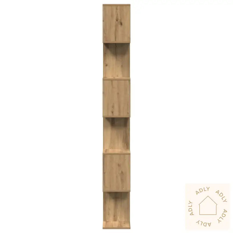 Romdeler Bokhylle 6 Lag Artisan Eik 70X24X193 Cm Konstruert Tre