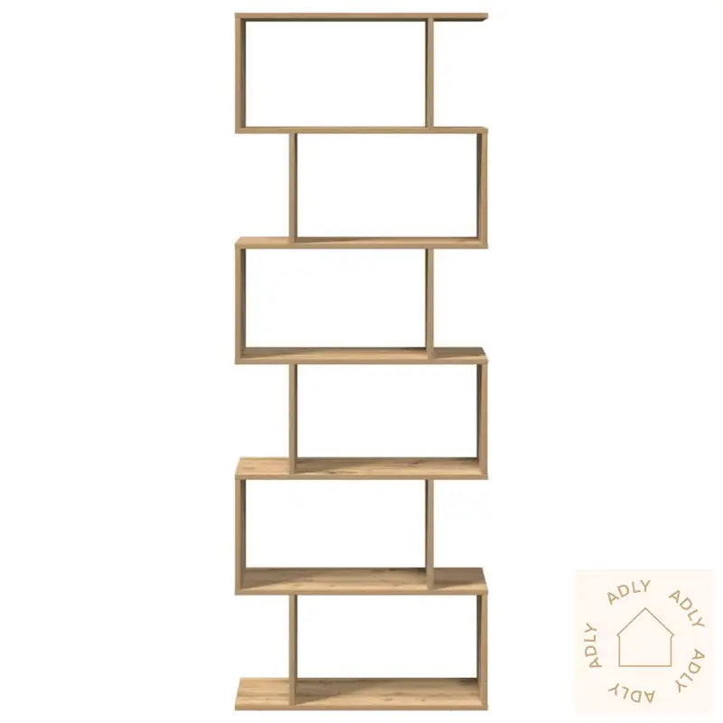Romdeler Bokhylle 6 Lag Artisan Eik 70X24X193 Cm Konstruert Tre